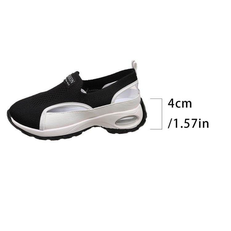 Women's Breathable Mesh Slip-On Sneakers Chunky Platform Casual Shoes