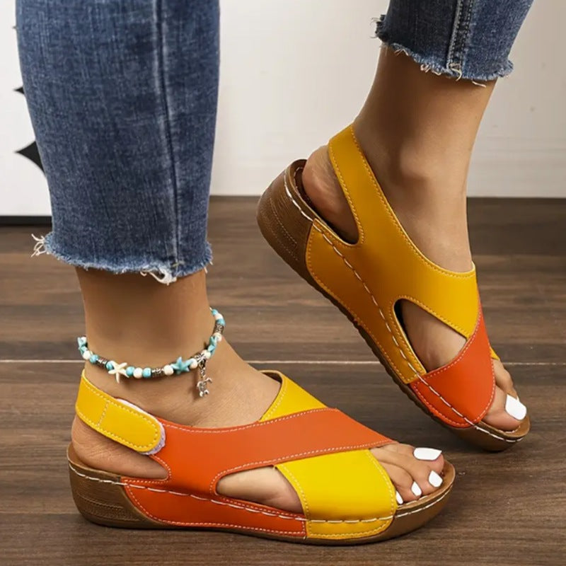 Women Cross Strap Wedge Sandals Platform Comfort Casual Summer Shoes