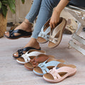 Women’s Platform Slide Sandals with Flower Embellishment – Perforated Breathable Comfort Wedges