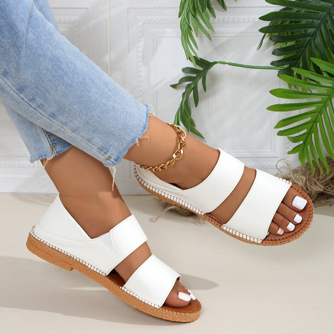 Women's Double Strap Platform Espadrille Sandals Comfortable Summer Shoes