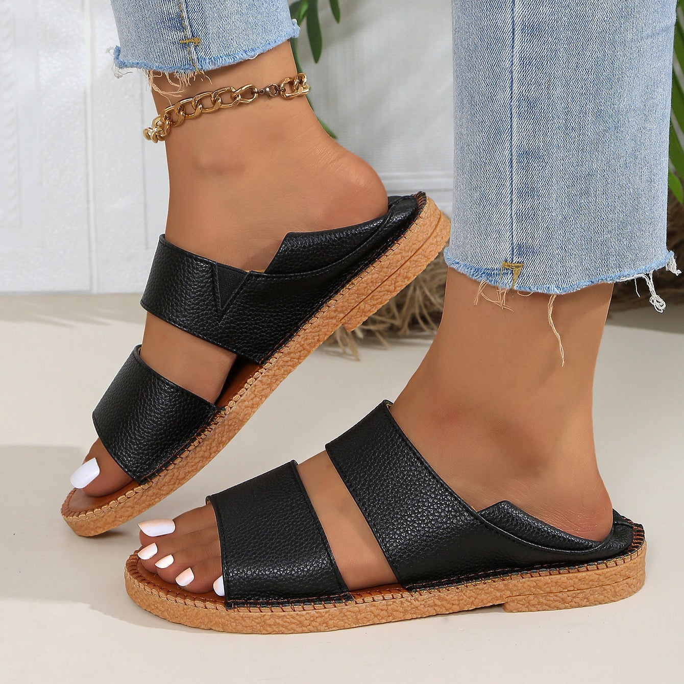 Women's Double Strap Platform Espadrille Sandals Comfortable Summer Shoes