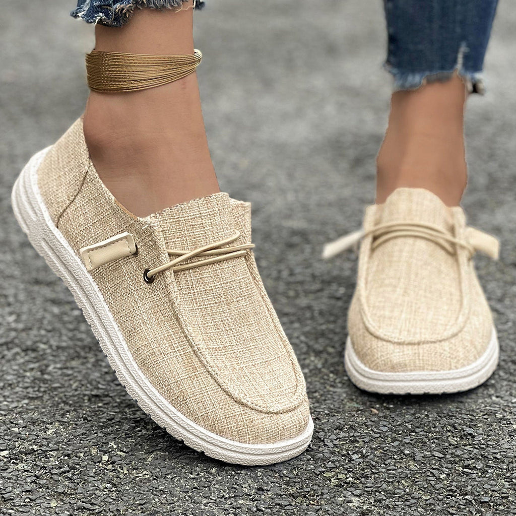 Women’s Casual Canvas Slip-On Loafers Platform Comfort Shoes