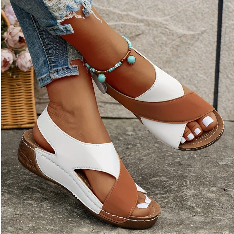 Women Cross Strap Wedge Sandals Platform Comfort Casual Summer Shoes