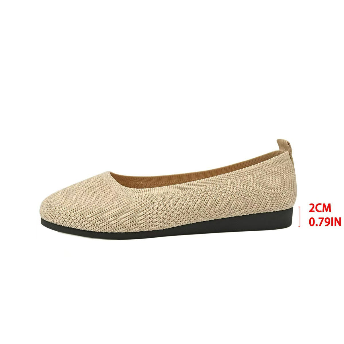 Women’s Knit Slip-On Flats Breathable Comfortable Ballet Flats Low Wedge Casual Shoes