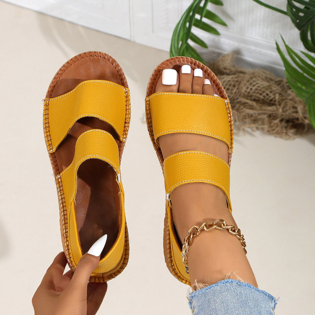 Women's Double Strap Platform Espadrille Sandals Comfortable Summer Shoes