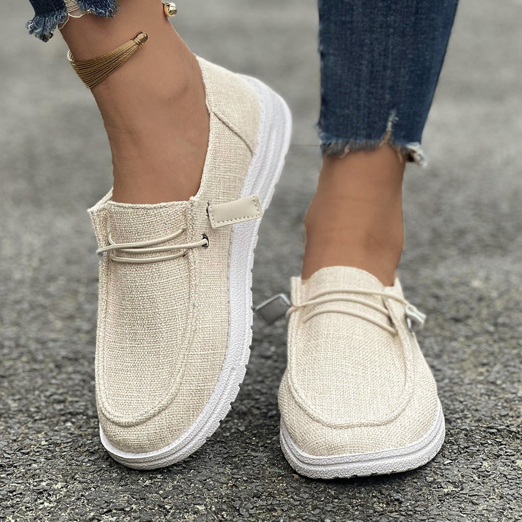 Women’s Casual Canvas Slip-On Loafers Platform Comfort Shoes
