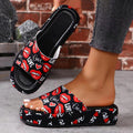 Women's Butterfly Platform Slide Sandals Thick Sole Comfort Slippers