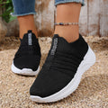 Women’s Breathable Knit Slip-On Sneakers Comfort Platform Casual Shoes