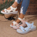 Women's Comfort Platform Sandals with Adjustable Velcro Straps – Lightweight Casual Summer Shoes