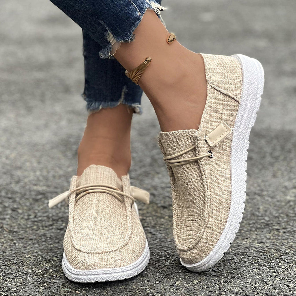 Women’s Casual Canvas Slip-On Loafers Platform Comfort Shoes