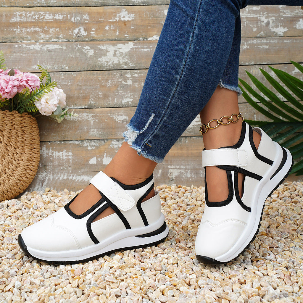 Women Platform Mary Jane Sneakers Velcro Strap Chunky Sole Casual Shoes