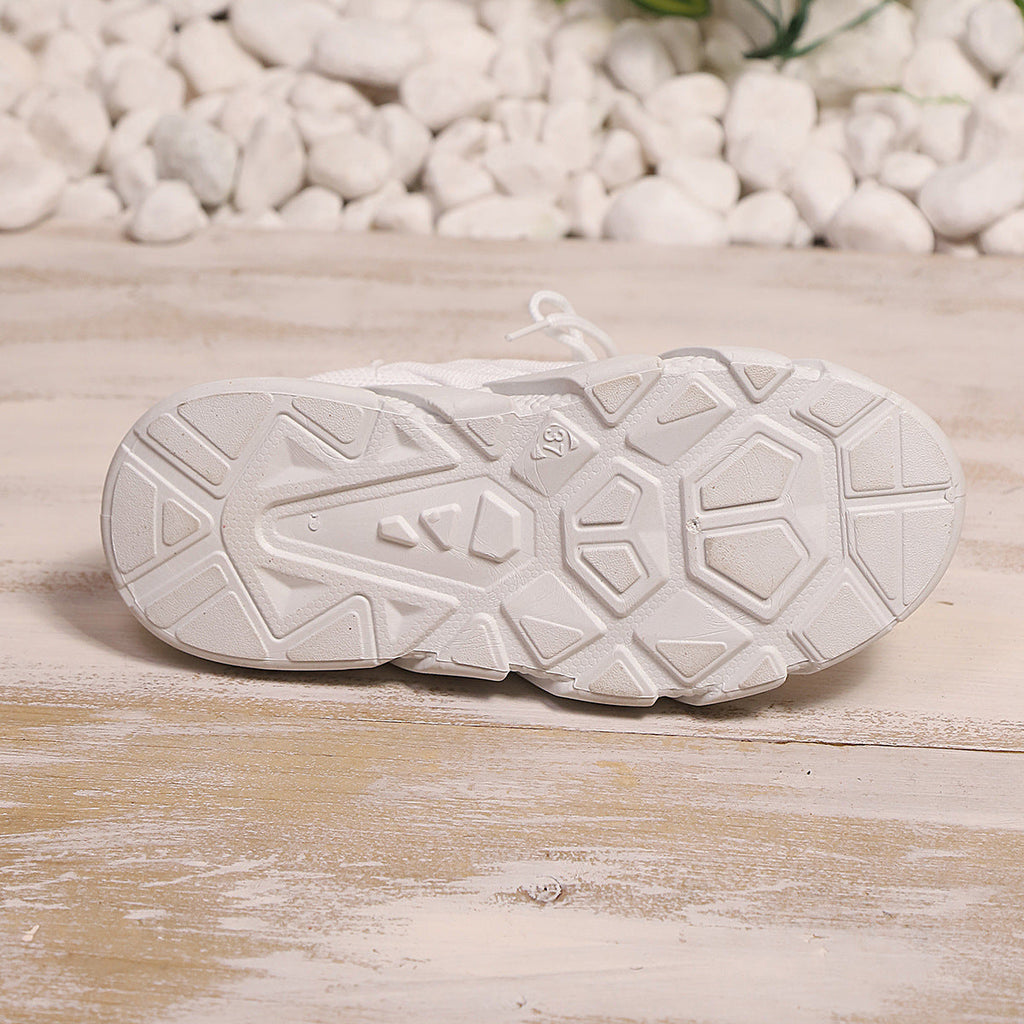 Women's Chunky Platform Mesh Sneakers - Lightweight Breathable Lace-Up Casual Shoes