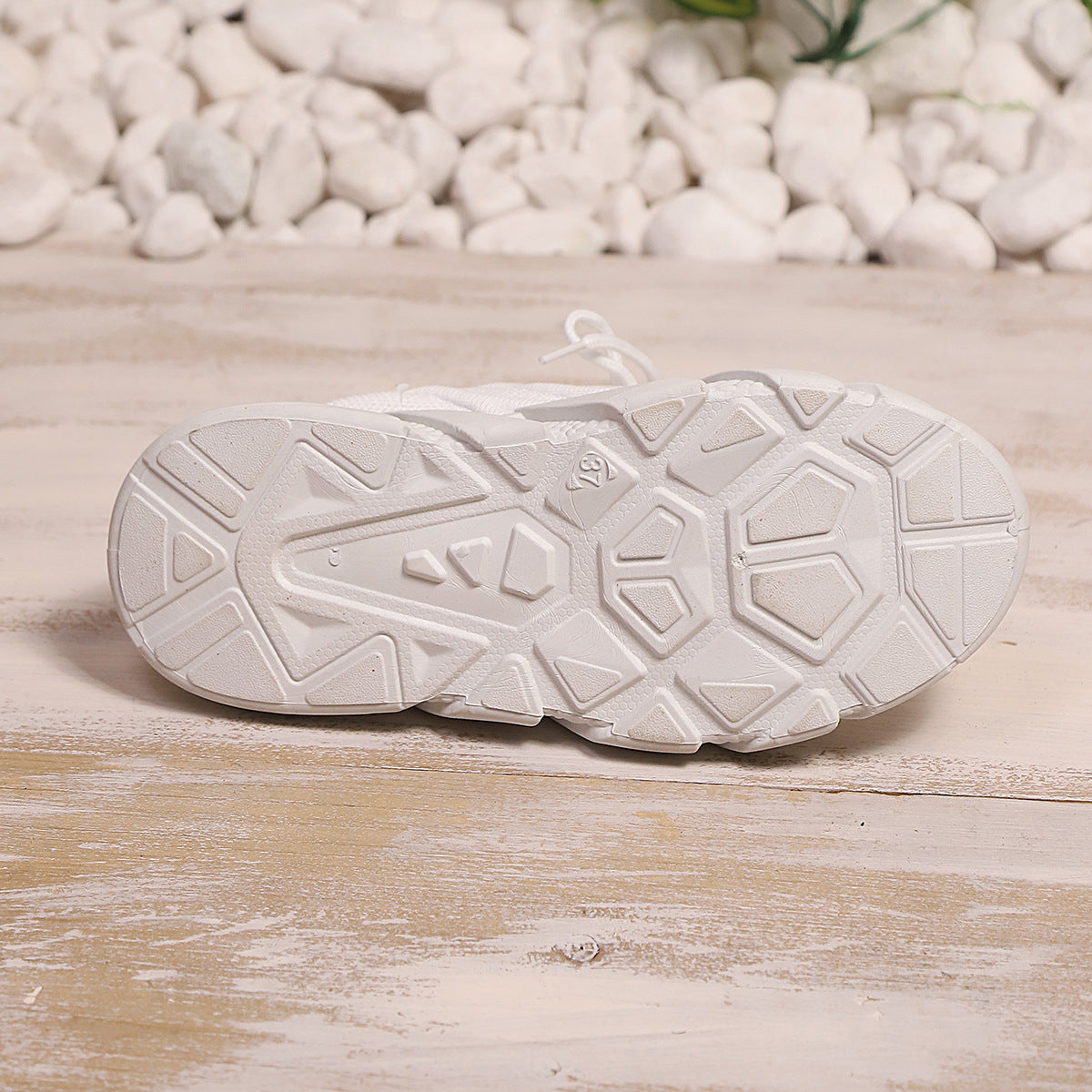 Women's Chunky Platform Mesh Sneakers - Lightweight Breathable Lace-Up Casual Shoes