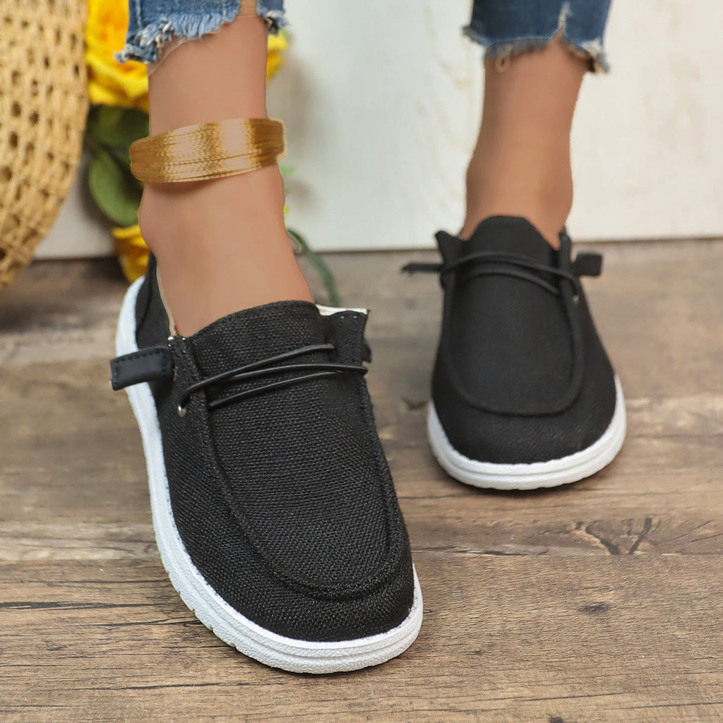 Women’s Casual Canvas Slip-On Loafers Platform Comfort Shoes