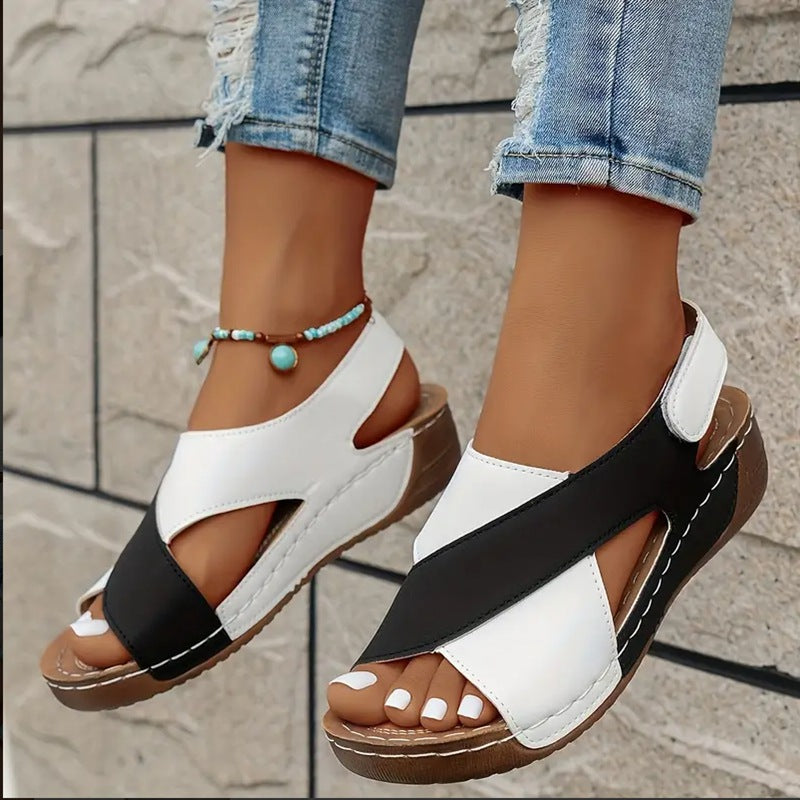 Women Cross Strap Wedge Sandals Platform Comfort Casual Summer Shoes