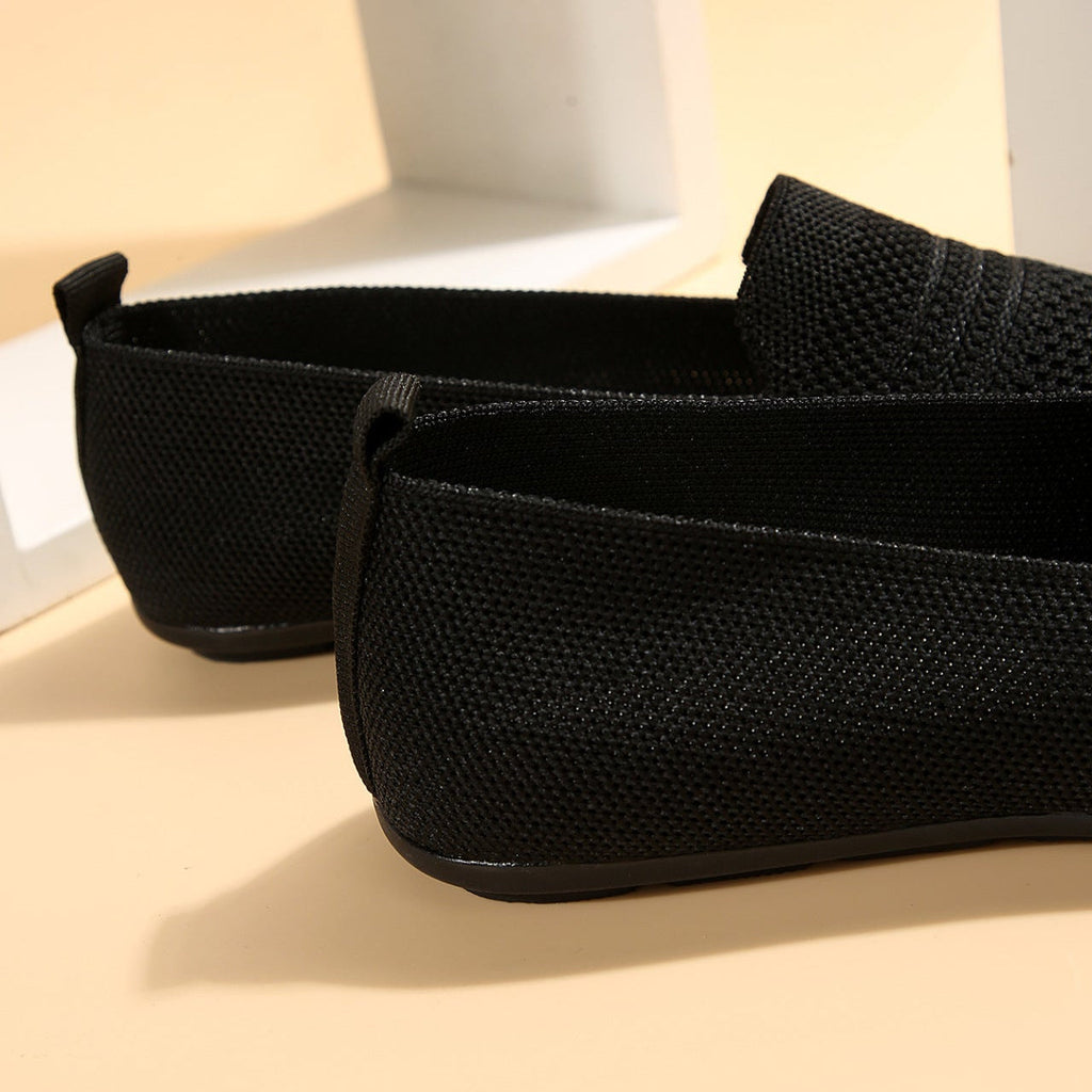 Women's Breathable Mesh Knit Slip-On Loafers – Comfortable Casual Flat Shoes
