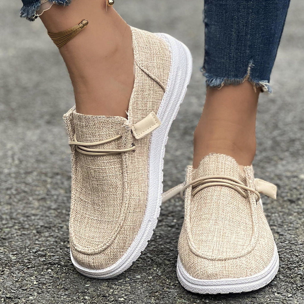 Women’s Casual Canvas Slip-On Loafers Platform Comfort Shoes