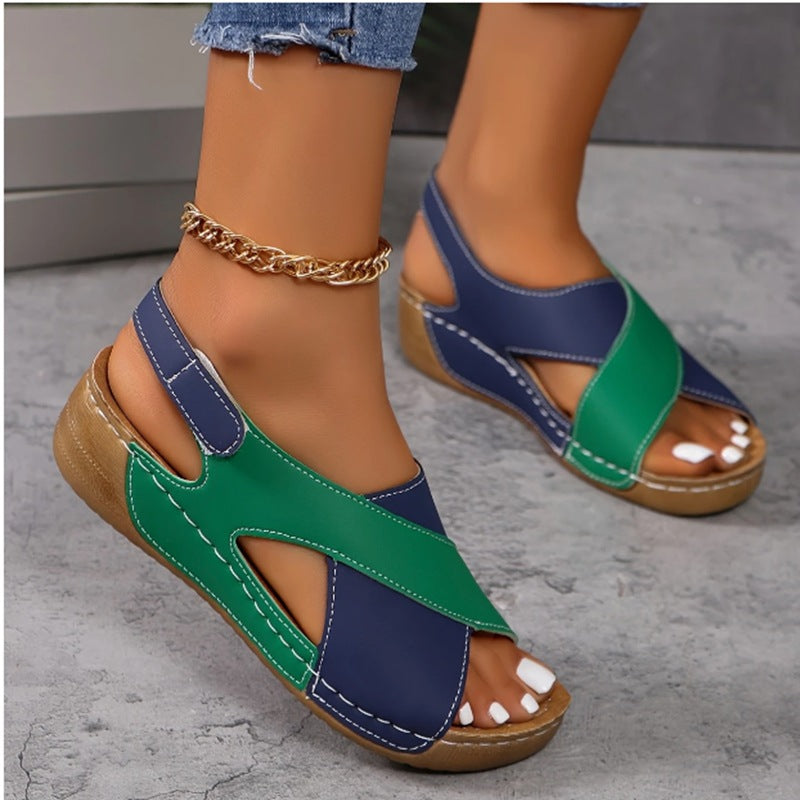 Women Cross Strap Wedge Sandals Platform Comfort Casual Summer Shoes