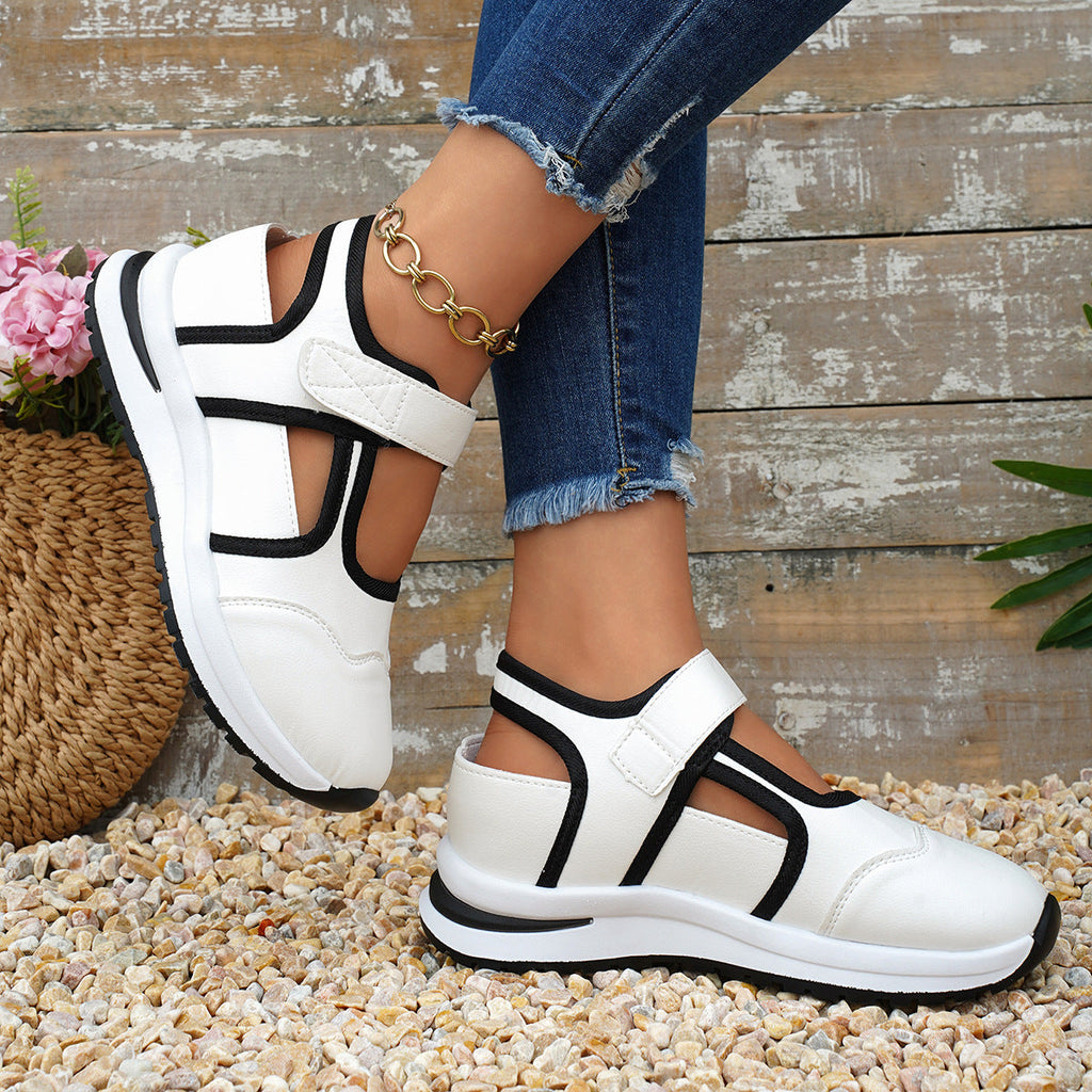 Women Platform Mary Jane Sneakers Velcro Strap Chunky Sole Casual Shoes