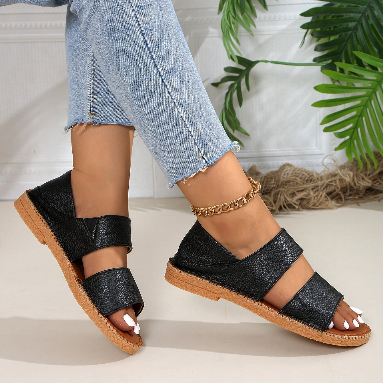 Women's Double Strap Platform Espadrille Sandals Comfortable Summer Shoes