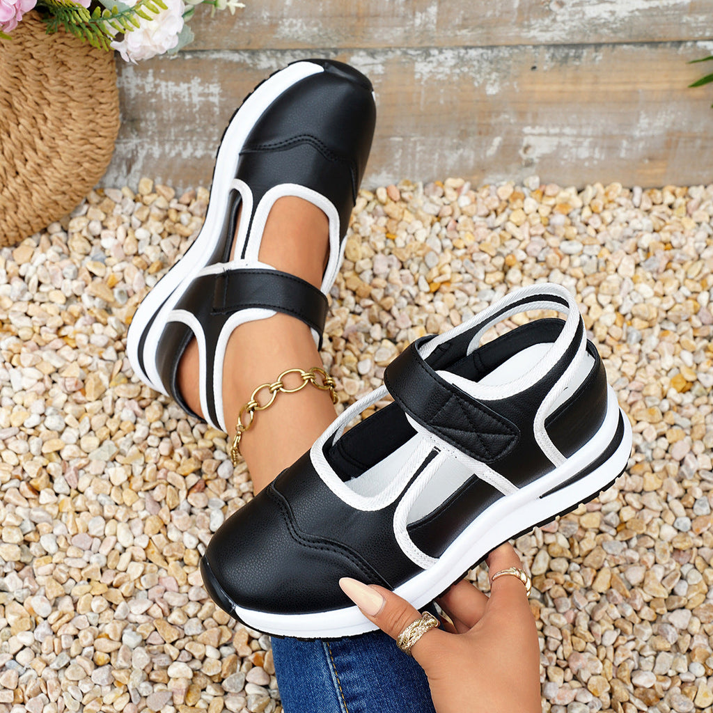 Women Platform Mary Jane Sneakers Velcro Strap Chunky Sole Casual Shoes
