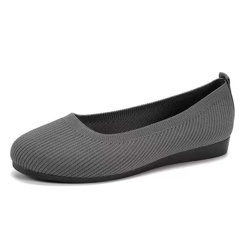 Women’s Knit Slip-On Flats Breathable Comfortable Ballet Flats Low Wedge Casual Shoes