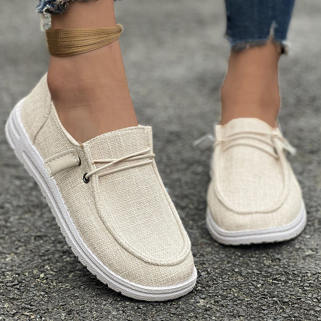 Women’s Casual Canvas Slip-On Loafers Platform Comfort Shoes