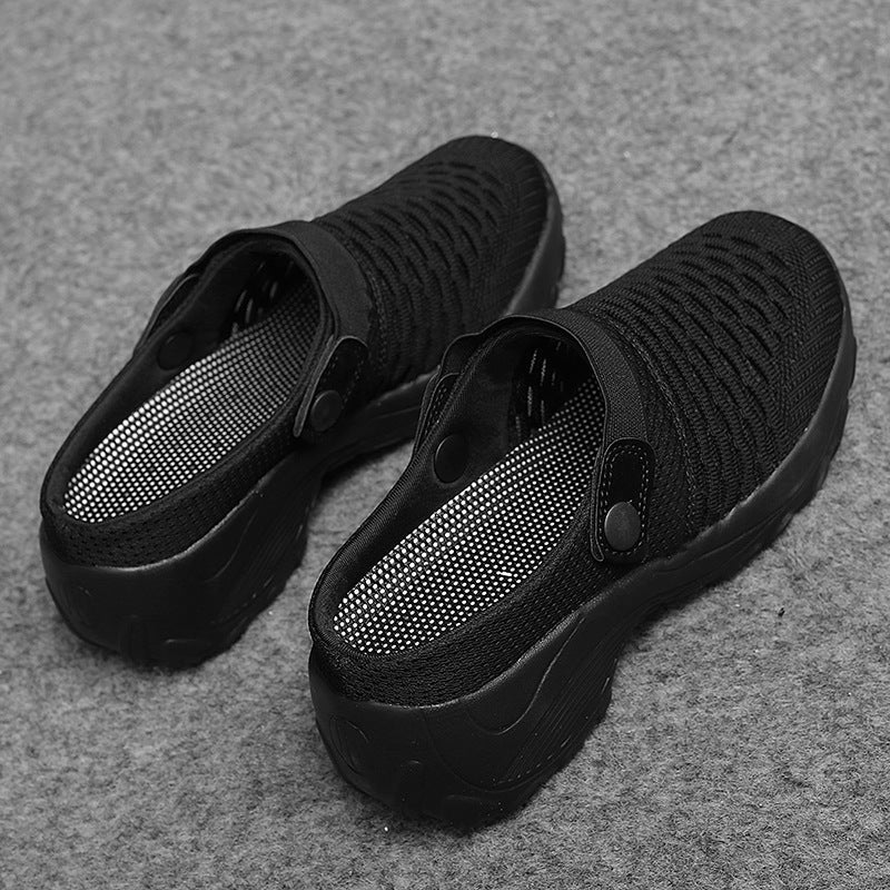 Breathable Mesh Slip-On Clogs Women Lightweight Walking Shoes with Adjustable Strap