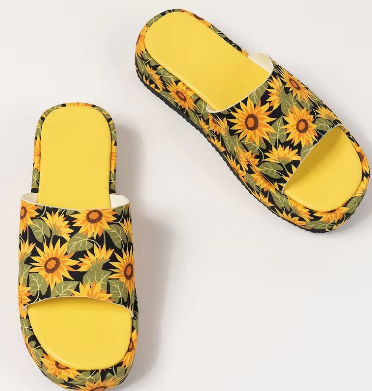 Women's Butterfly Platform Slide Sandals Thick Sole Comfort Slippers