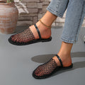 Women's Breathable Mesh Slingback Flat Sandals – Hollow Out Woven Comfort Slip-On Shoes