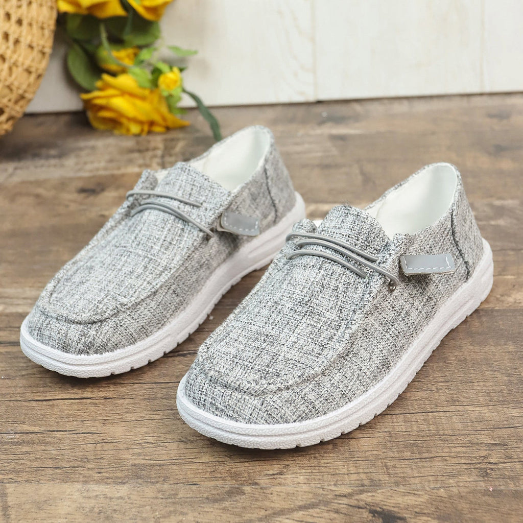 Women’s Casual Canvas Slip-On Loafers Platform Comfort Shoes