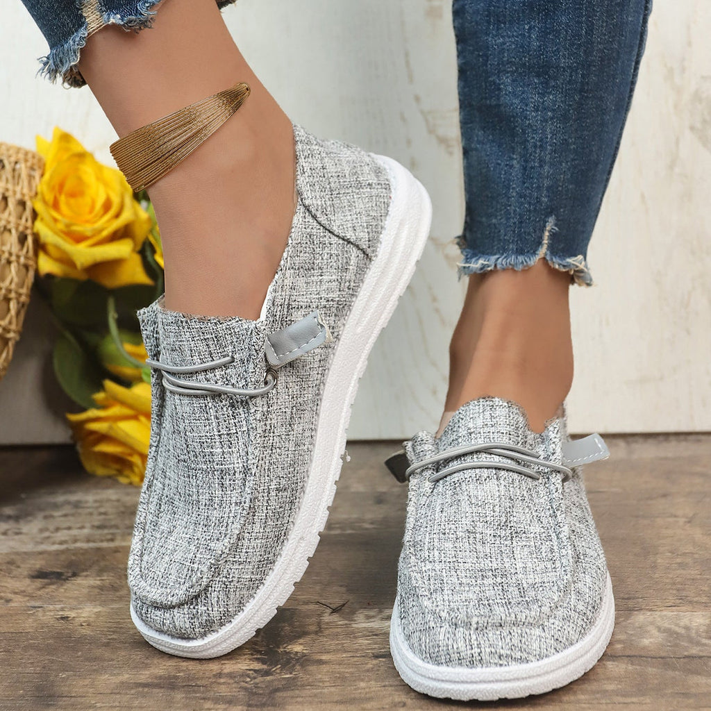 Women’s Casual Canvas Slip-On Loafers Platform Comfort Shoes