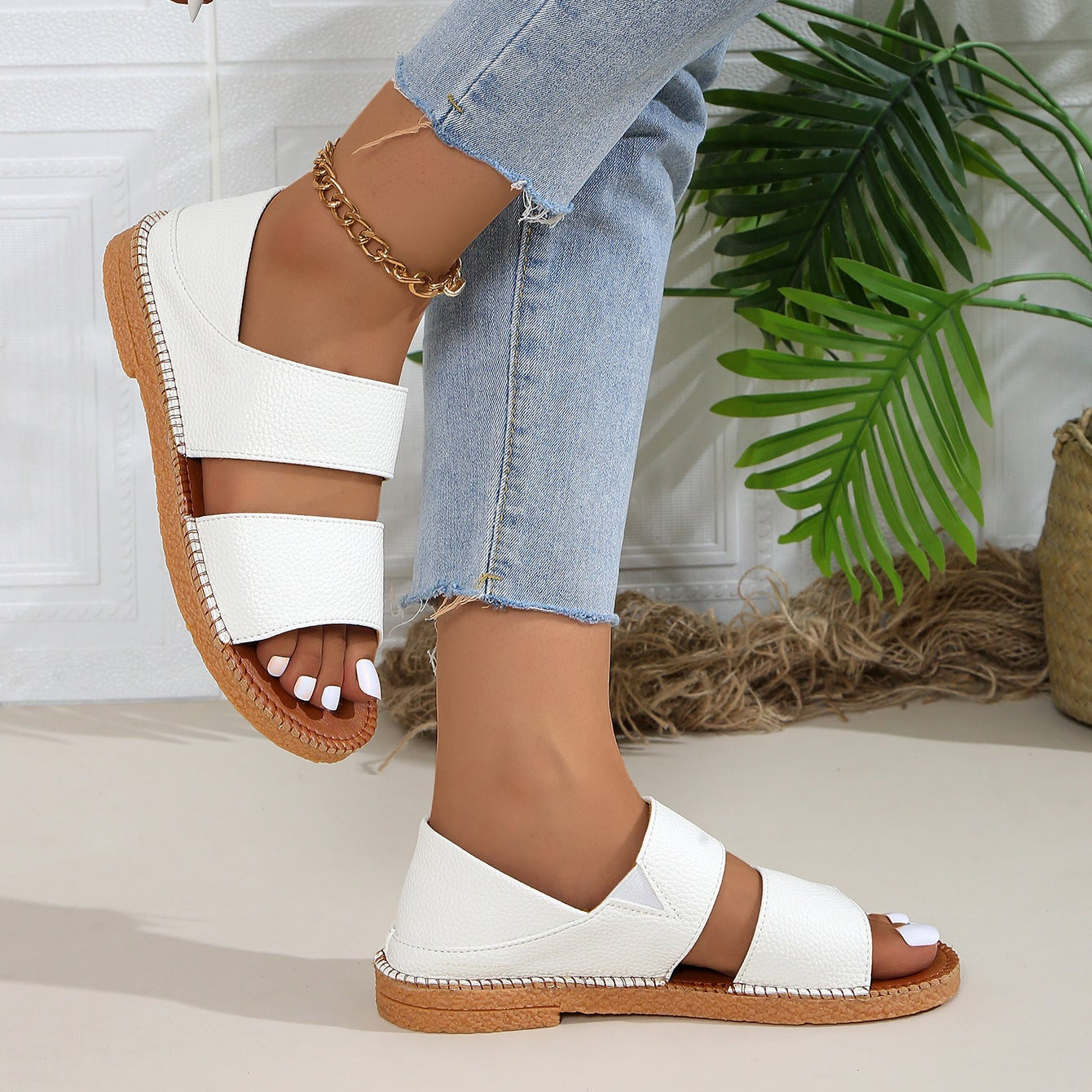 Women's Double Strap Platform Espadrille Sandals Comfortable Summer Shoes