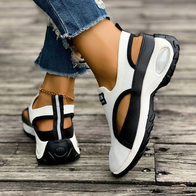 Women's Breathable Mesh Slip-On Sneakers Chunky Platform Casual Shoes