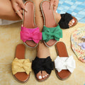 Big Bow Rhinestone Platform Slide Sandals Women - Chunky Summer Beach Slippers