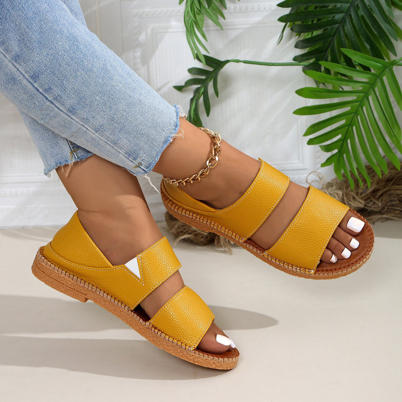 Women's Double Strap Platform Espadrille Sandals Comfortable Summer Shoes