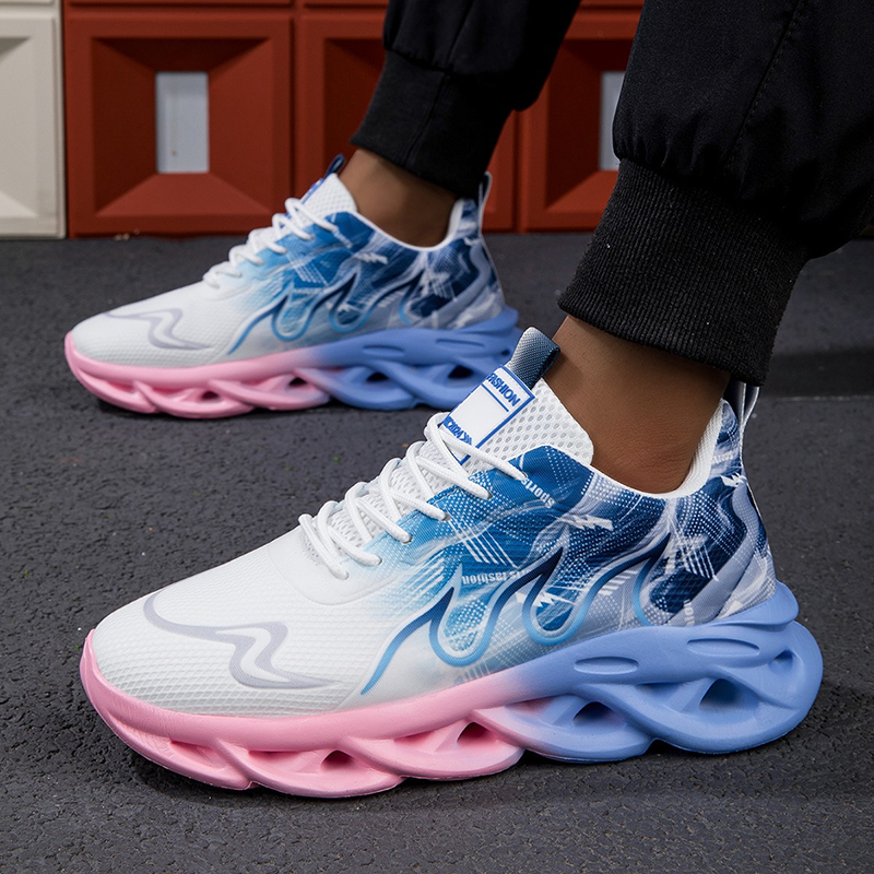 Women Men Breathable Mesh Running Shoes Non Slip Shock Absorbing Athletic Walking Sneakers