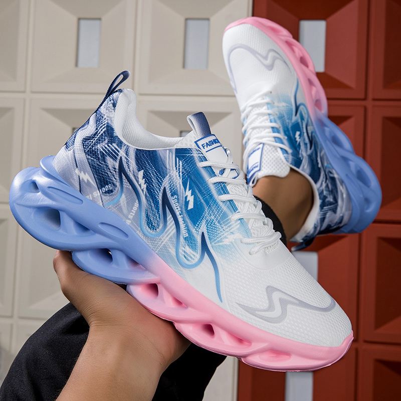 Women Men Breathable Mesh Running Shoes Non Slip Shock Absorbing Athletic Walking Sneakers